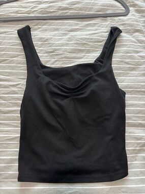 Classic Black Ruched Front Tank Top - Women